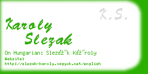 karoly slezak business card